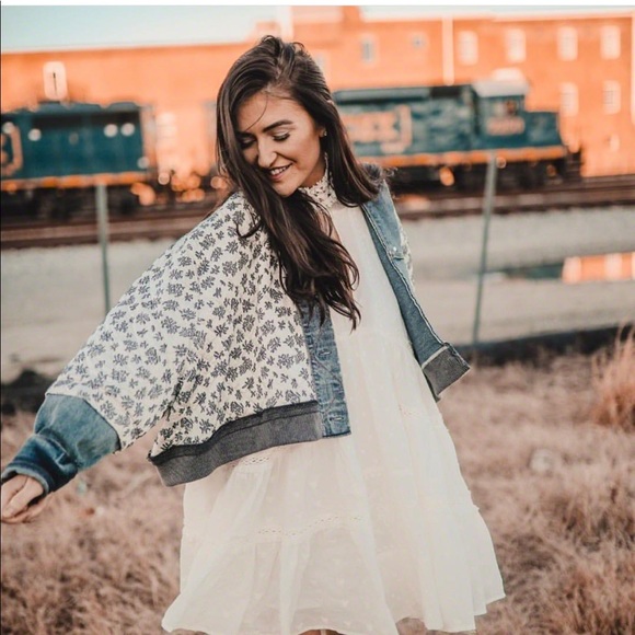 Free People Jackets & Blazers - Free People Ditsy Denim Jacket